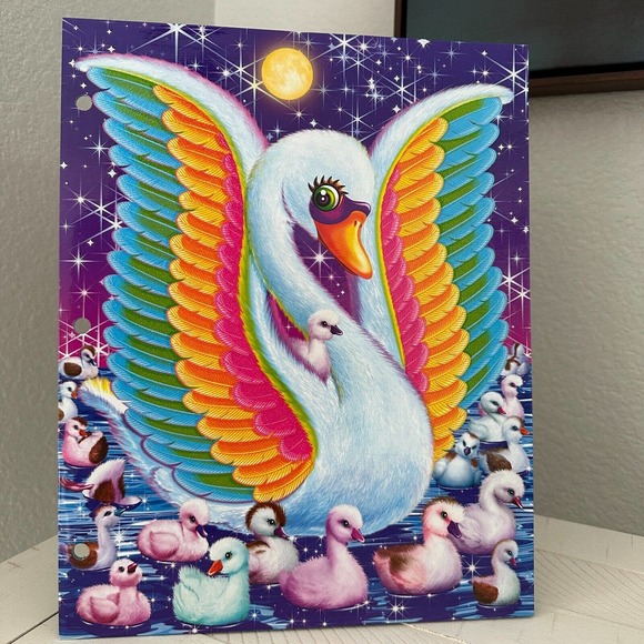 Lisa Frank Other - Lisa Frank Blanca The Swan Duck Glitter Folder Beautiful Preowned Condition